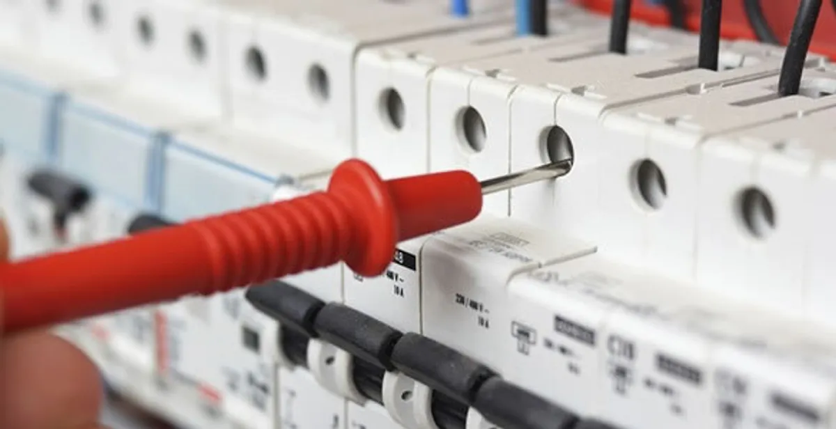 Electrical contractor testing circuit breakers during electrical repair in Pembroke Pines, FL